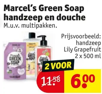Kruidvat Marcel's Green Soap handzeep en douche aanbieding