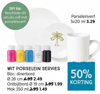 Xenos Wit porselein servies 350ml aanbieding