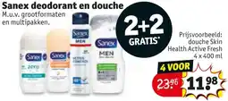 Kruidvat Sanex deodorant en douche aanbieding