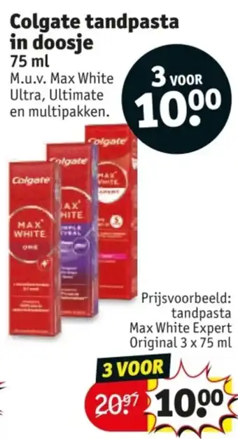 Kruidvat Colgate tandpasta in doosje aanbieding