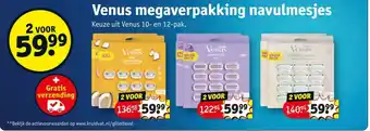 Kruidvat Venus megaverpakking navulmesjes aanbieding