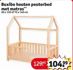 Kruidvat Buxibo houten peuterbed met matras aanbieding