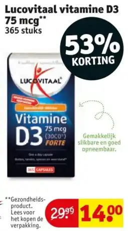 Kruidvat Lucovitaal vitamine D3 75 mcg aanbieding