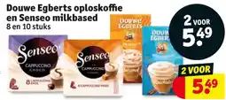 Kruidvat Douwe Egberts oploskoffie en Senseo milkbased aanbieding