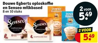 Kruidvat Douwe Egberts oploskoffie en Senseo milkbased aanbieding