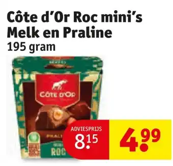 Kruidvat Côte d'Or Roc mini's Melk en Praline aanbieding
