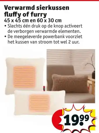 Kruidvat Verwarmd sierkussen fluffy of furry aanbieding