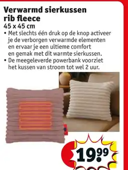 Kruidvat Verwarmd sierkussen rib fleece aanbieding