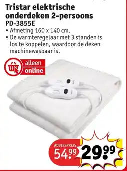 Kruidvat Tristar elektrische onderdeken 2 persoons aanbieding