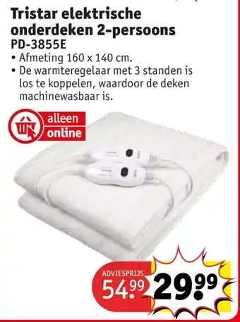 Kruidvat Tristar elektrische onderdeken 2 persoons aanbieding