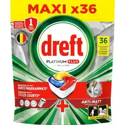 Etos Dreft Platinum Plus Citroen Vaatwastabletten 36st aanbieding