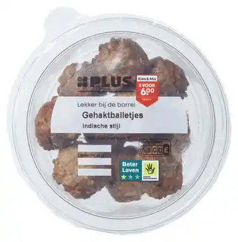 PLUS PLUS Gehaktballetjes Indisch aanbieding