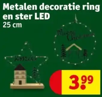 Kruidvat Metalen decoratie ring en ster LED 25 cm aanbieding