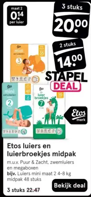 Etos Etos luiers en luierbroekjes midpak aanbieding