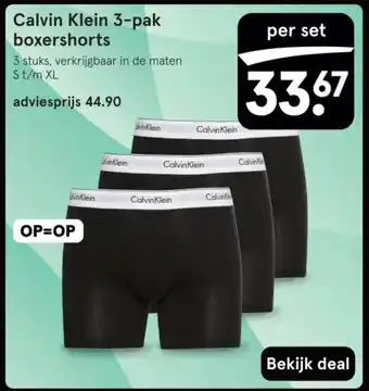 Etos Calvin Klein 3-pak boxershorts aanbieding