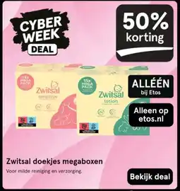 Etos Zwitsal doekjes megaboxen aanbieding