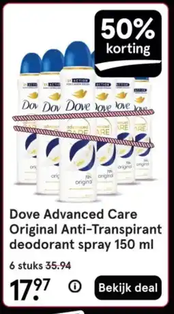 Etos Dove Advanced Care Original Anti-Transpirant deodorant spray aanbieding