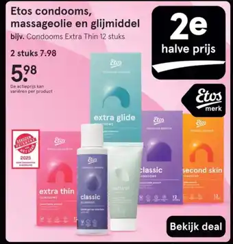 Etos Etos condooms, massageolie en glijmiddel aanbieding