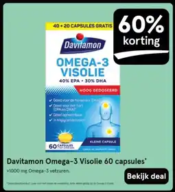 Etos Davitamon Omega 3 Visolie 60 capsules aanbieding