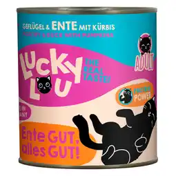 Zooplus 6x800g Lucky Lou Adult Gevogelte & Eend natvoer voor katten aanbieding