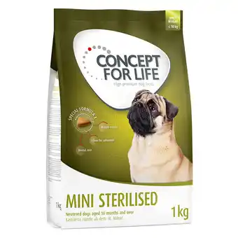 Zooplus 1kg Mini Sterilised Concept for Life Hondenvoer aanbieding