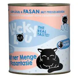 Zooplus 6x800g Lucky Lou Adult Gevogelte & Fazant natvoer voor katten aanbieding