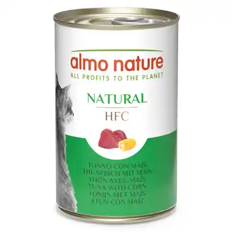 Zooplus 12 + 6 gratis! Almo Nature HFC Natural natvoer voor katten 18 x 140 g - Tonijn met Mais aanbieding