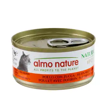 Zooplus 12 + 6 gratis! Almo Nature HFC natvoer voor katten 18 x 70 g - Kip met Pompoen aanbieding