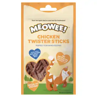 Zooplus 2kg + 1kg gratis! Meowee Spoonables kattensnacks 3kg - Kip Twister 3 x 31 g aanbieding