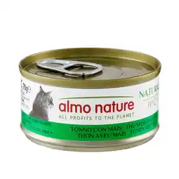 Zooplus 12 + 6 gratis! Almo Nature HFC natvoer voor katten 18 x 70 g - Natural Tonijn met Mais aanbieding