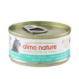 Zooplus 12 + 6 gratis! Almo Nature HFC natvoer voor katten 18 x 70 g - Forel & Tonijn in Gelei aanbieding