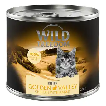 Zooplus 6x200g Kitten Golden Valley Konijn & Kip Wild Freedom Kattenvoer aanbieding