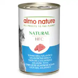 Zooplus 12 + 6 gratis! Almo Nature HFC Natural natvoer voor katten 18 x 140 g - Atlantische Tonijn aanbieding