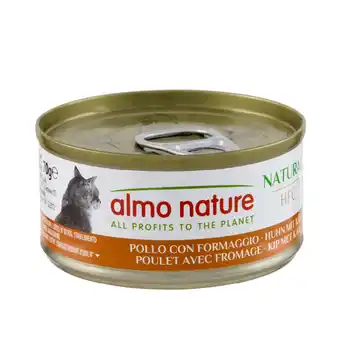 Zooplus 12 + 6 gratis! Almo Nature HFC natvoer voor katten 18 x 70 g - Natural Kip met Kaas aanbieding