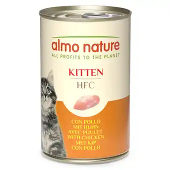 Zooplus 12 + 6 gratis! Almo Nature HFC Natural natvoer voor katten 18 x 140 g - Kitten Kip aanbieding