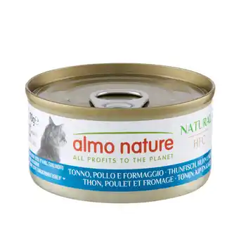 Zooplus 12 + 6 gratis! Almo Nature HFC natvoer voor katten 18 x 70 g - Natural Tonijn, Kip & Kaas aanbieding