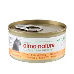 Zooplus 12 + 6 gratis! Almo Nature HFC natvoer voor katten 18 x 70 g - Natural Tonijn met Garnalen aanbieding