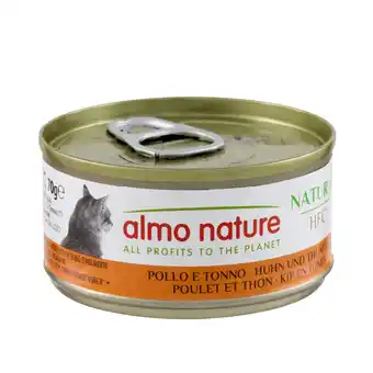 Zooplus 12 + 6 gratis! Almo Nature HFC natvoer voor katten 18 x 70 g - Natural Kip &Tonijn aanbieding