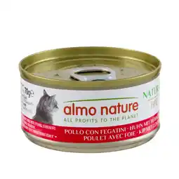 Zooplus 12 + 6 gratis! Almo Nature HFC natvoer voor katten 18 x 70 g - Kip met Kippenlever aanbieding