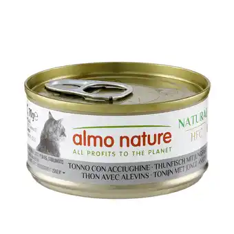 Zooplus 12 + 6 gratis! Almo Nature HFC natvoer voor katten 18 x 70 g - Natural Tonijn & Baby-Ansjovis aanbieding