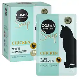 Zooplus 12x40g Soup Kippenborst met Asperge Cosma Kattenvoer aanbieding
