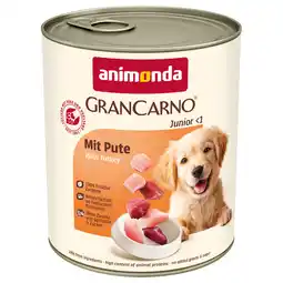 Zooplus 6 x 800 g Kalkoen animonda GranCarno Original Junior Hondenvoer aanbieding