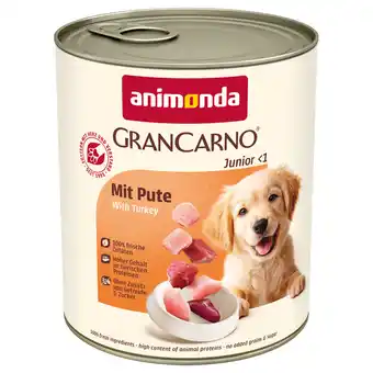 Zooplus 6 x 800 g Kalkoen animonda GranCarno Original Junior Hondenvoer aanbieding