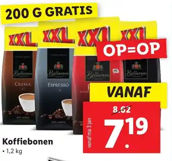 Lidl Koffiebonen 200g aanbieding