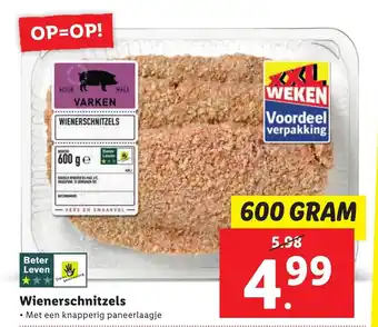 Lidl Wienerschnitzels 600g aanbieding