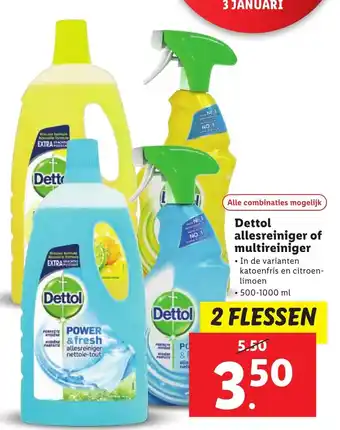 Lidl Dettol allesreiniger of multireiniger 500-1000ml aanbieding