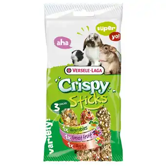 Pets Place Versele-Laga Crispy Sticks Triple Variety Pack - Konijnensnack - Mix 3x35 g Herbivoren aanbieding
