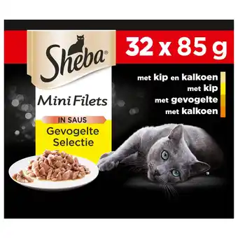 Pets Place Sheba Mini Filets In Saus Maaltijdkuipjes Multipack - Kattenvoer - Gevogelte 32x85 g aanbieding