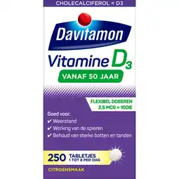 Jumbo Davitamon Voedingssupplement Vitamine D 50+ 250 Tabletten aanbieding