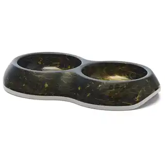 Pets Place Savic Voerbak Delice Double Marble - Hondenvoerbak - Ø210.5x26x15.5x4 Marmer Zwart Goud Double aanbieding